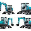 Mini-Bagger 8 Tonnen auf Rädern – Stage V