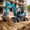 Mini-Bagger 8 Tonnen auf Rädern – Stage V