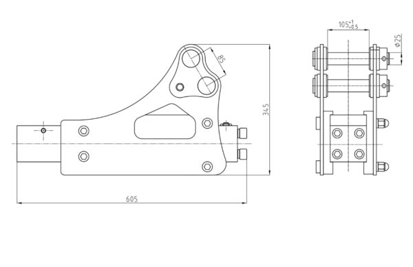 Hydraulikhammer HAMMER-350-L für Minibagger